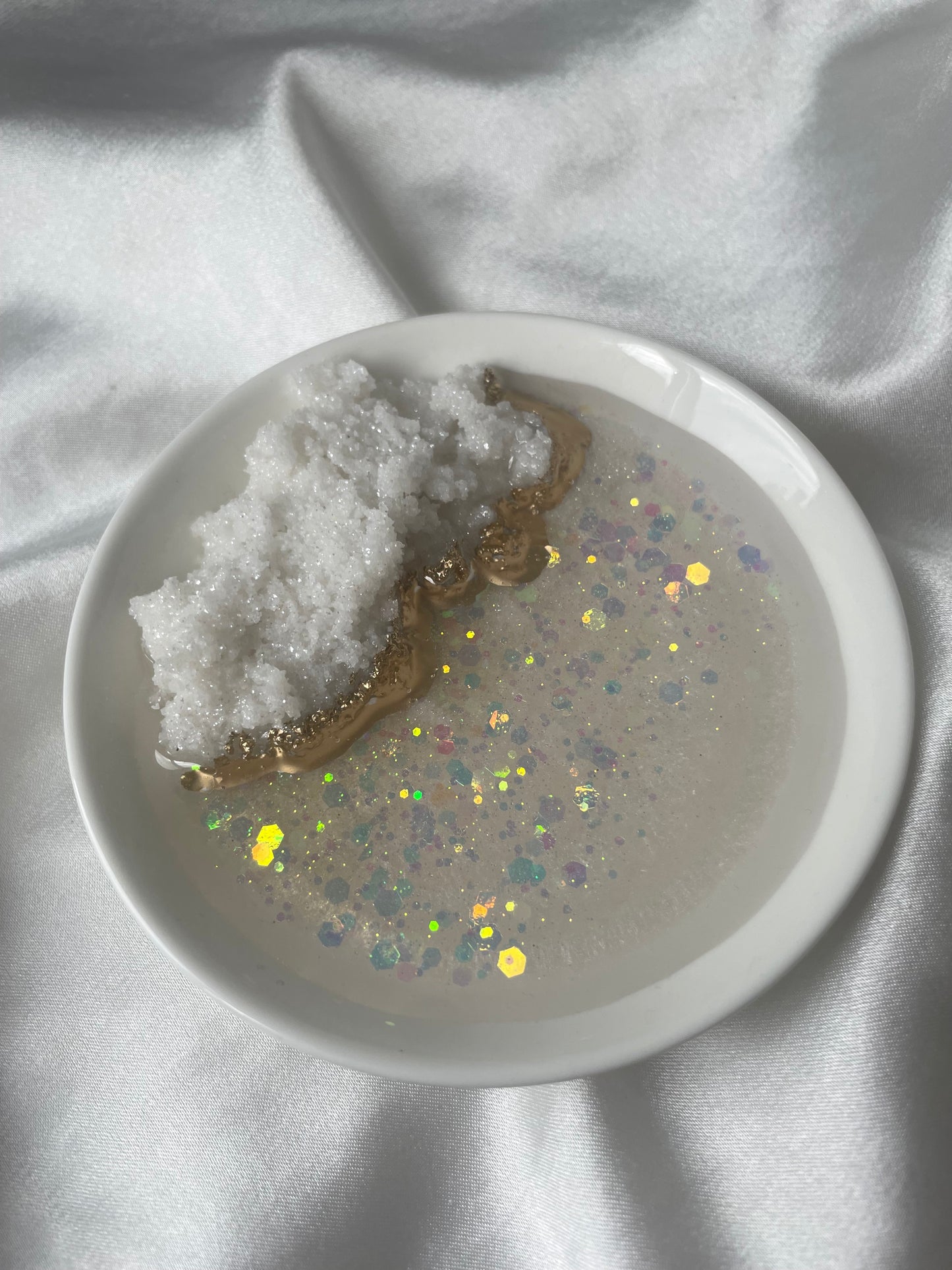 Ring holder with quartz - White