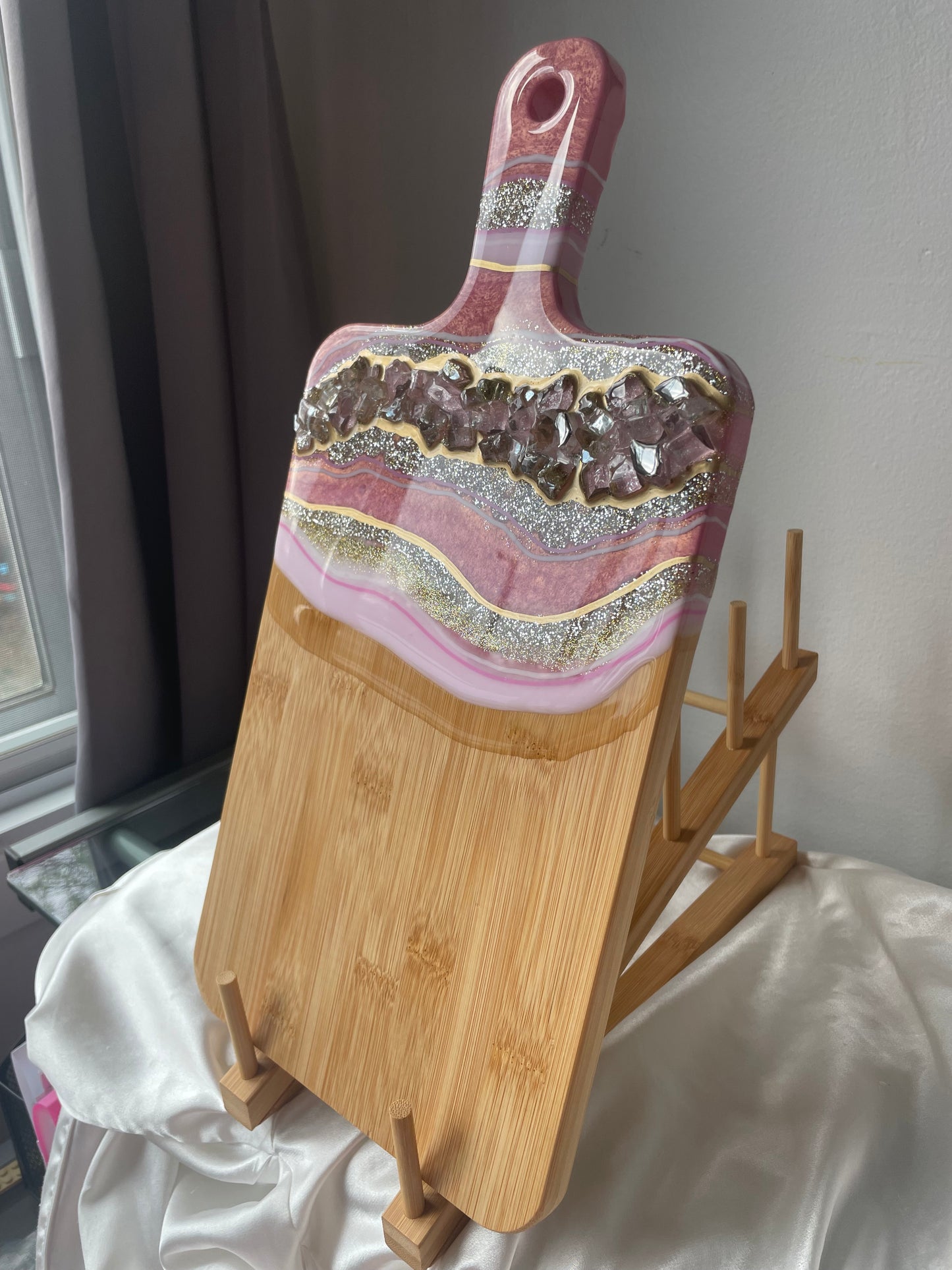 Planche de charcuterie rose quartz