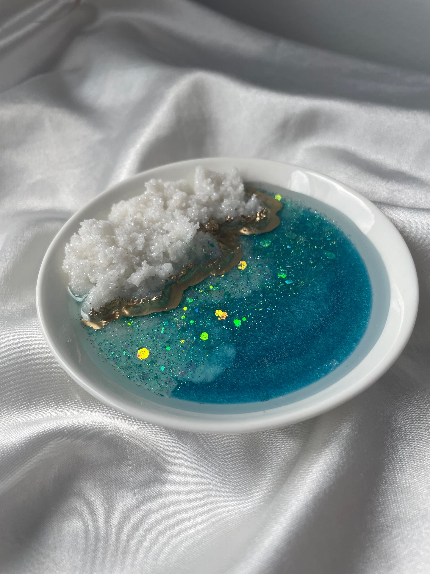 Ring holder with quartz - turquoise