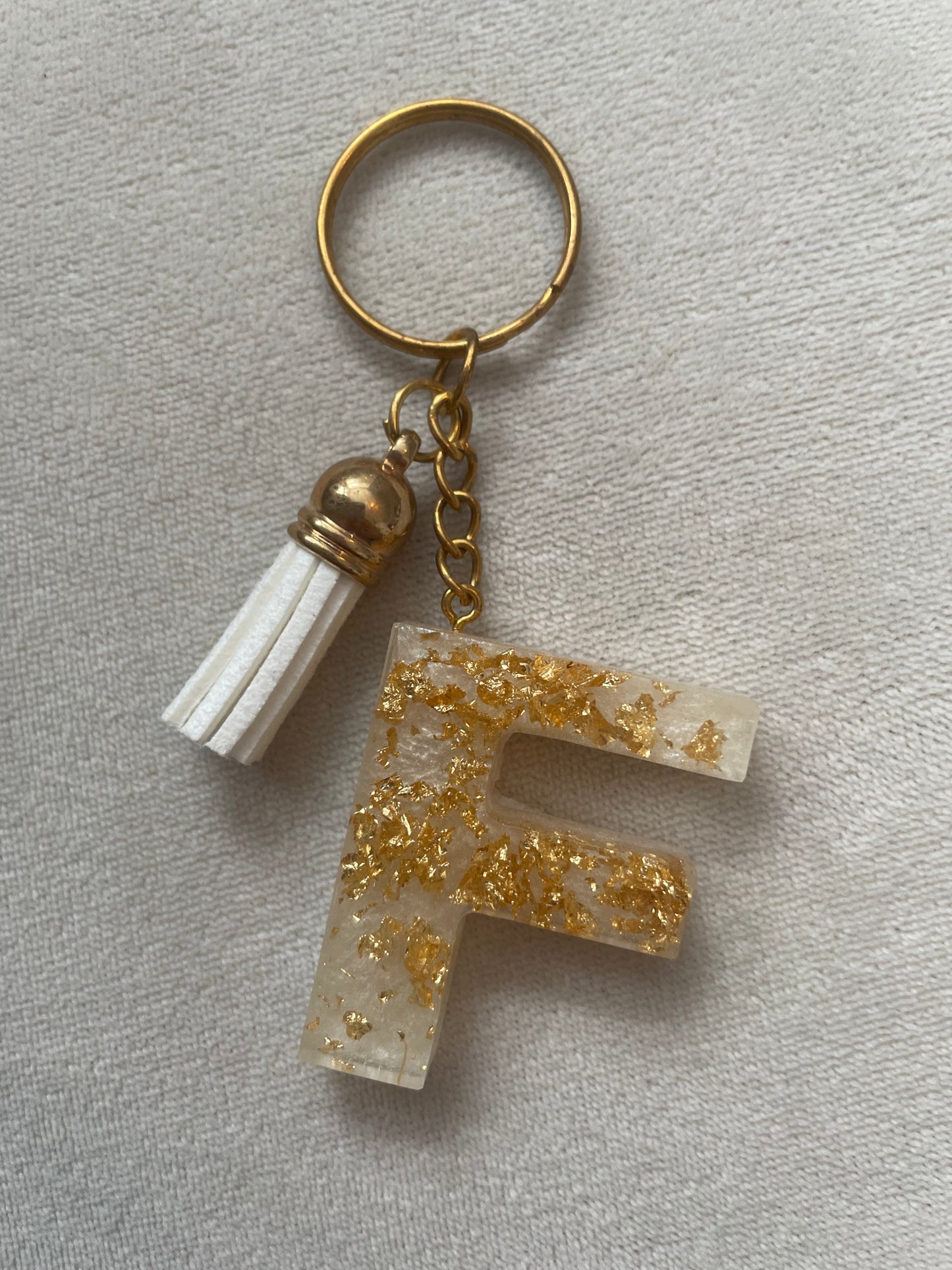 Letter Keychain - Pearl White