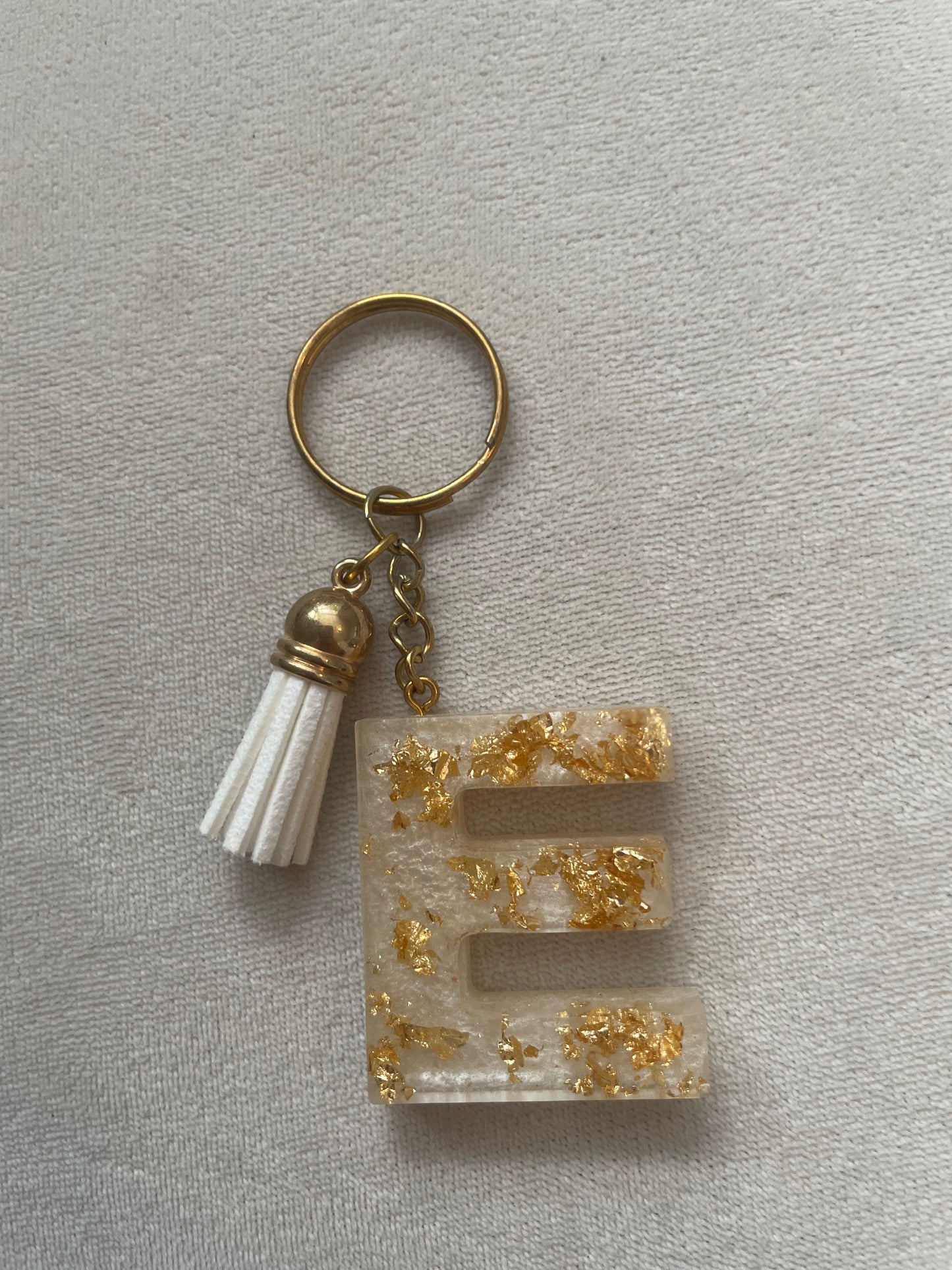 Letter Keychain - Pearl White