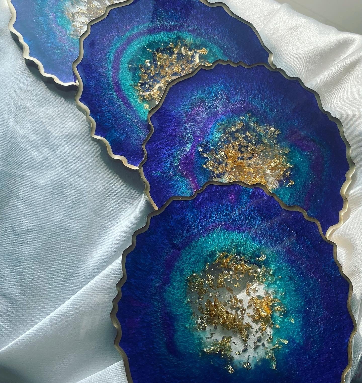 Geode coaster set - Mermaid