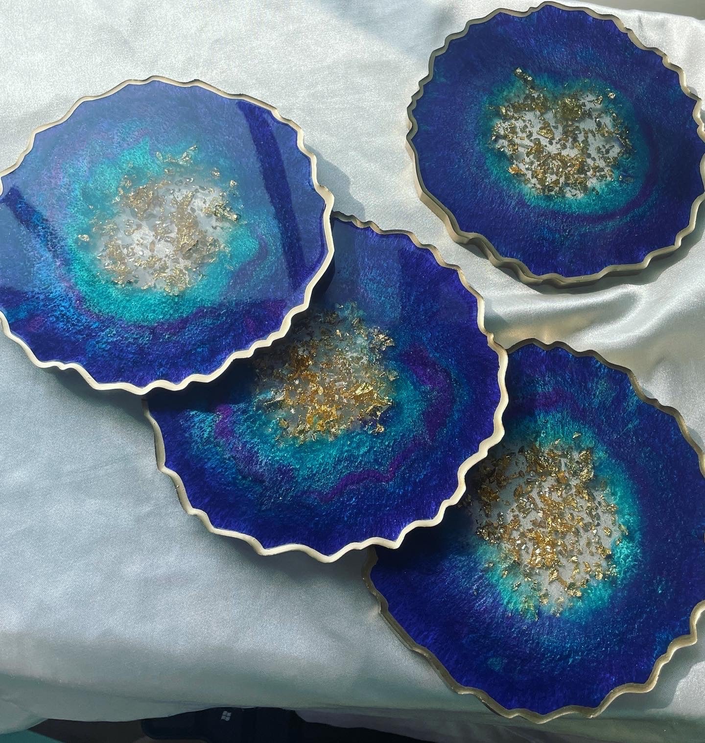 Geode coaster set - Mermaid