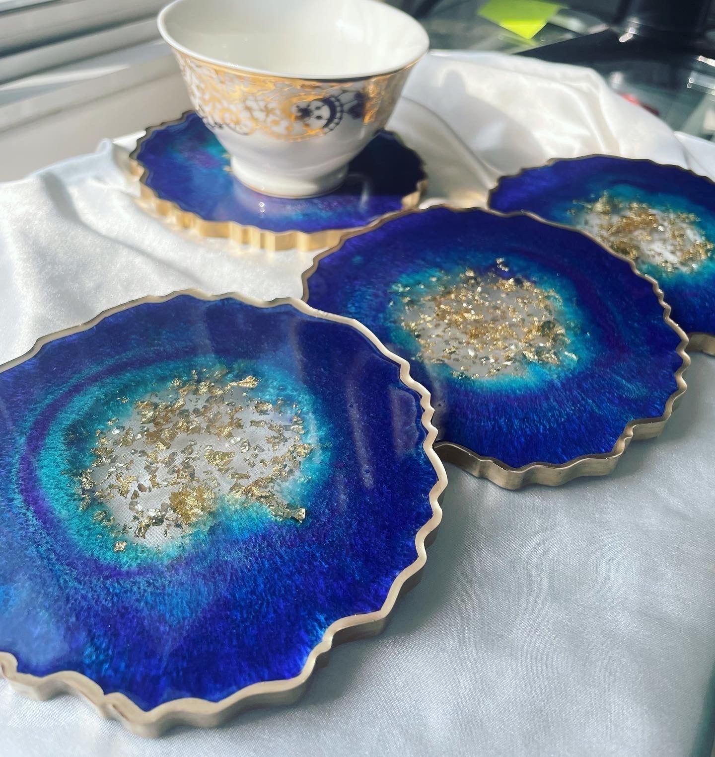 Geode coaster set - Mermaid