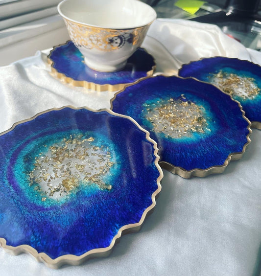 Geode coaster set - Mermaid