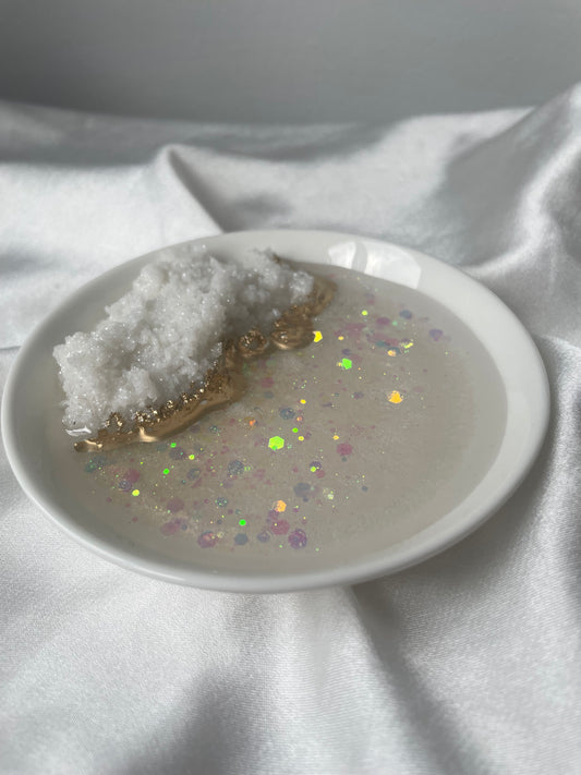 Ring holder with quartz - White