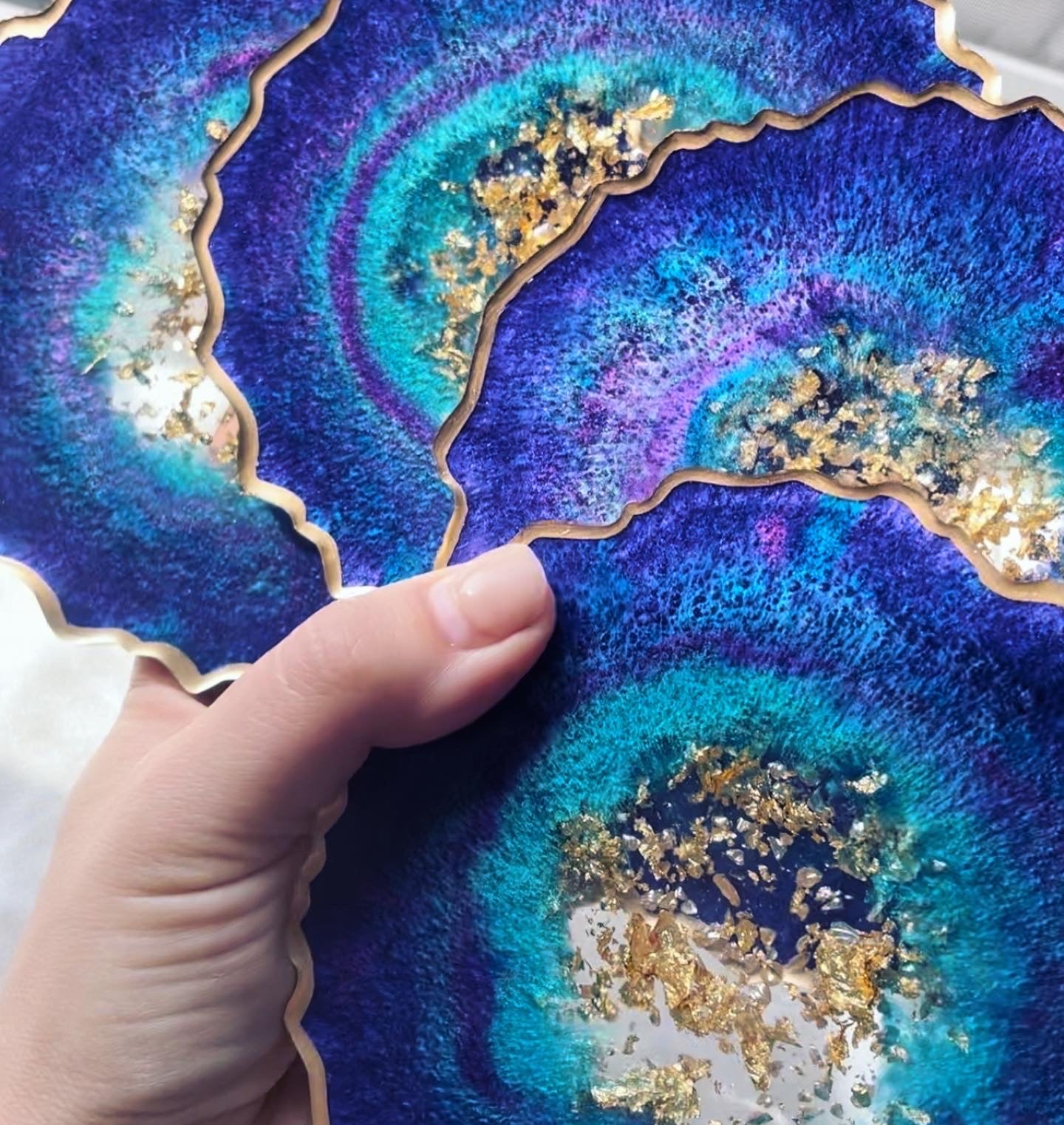 Geode coaster set - Mermaid