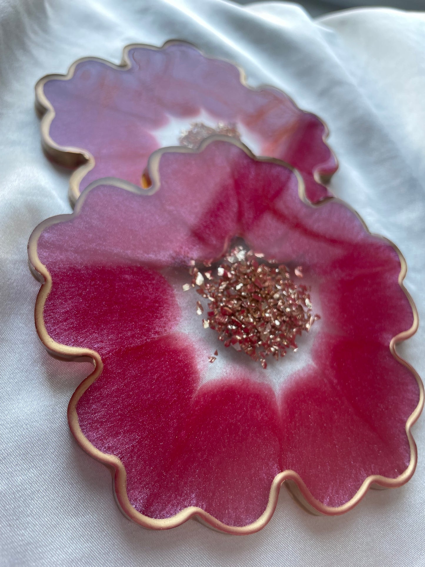 Flower Coaster Set - Bright Pink