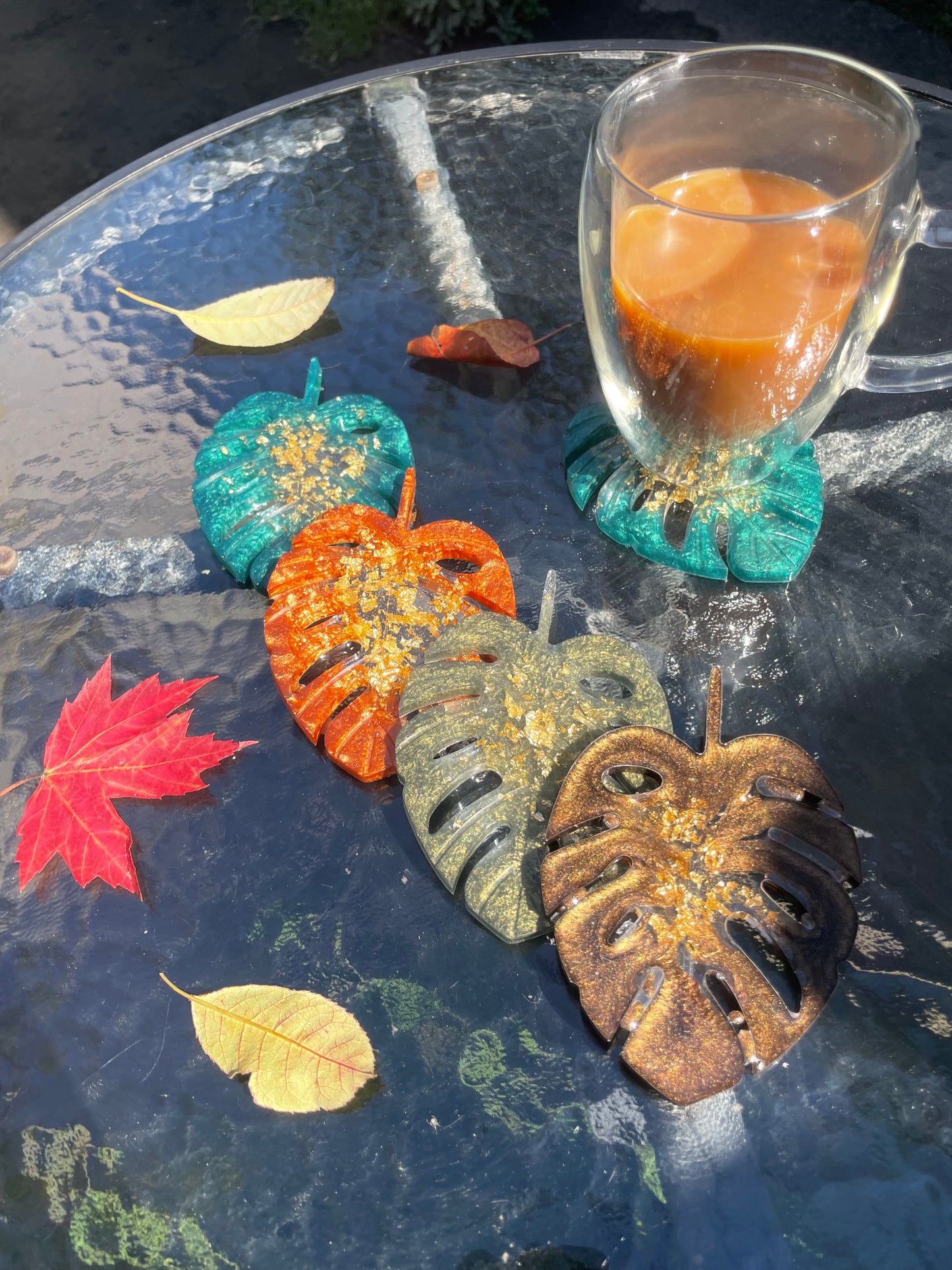Sous-verre feuille monstera