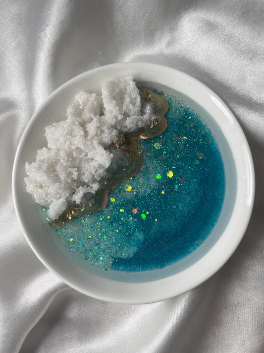 Ring holder with quartz - turquoise