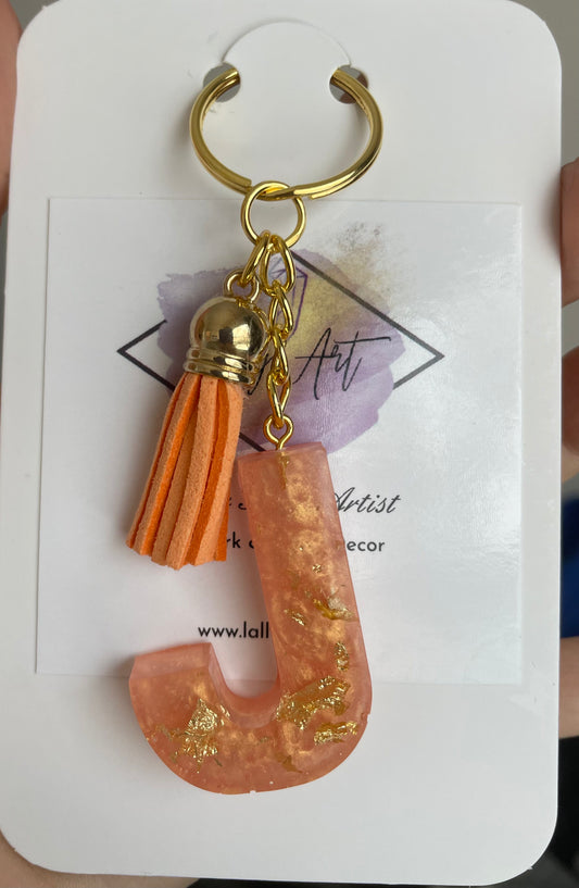 Letter Keychain - Golden Orange