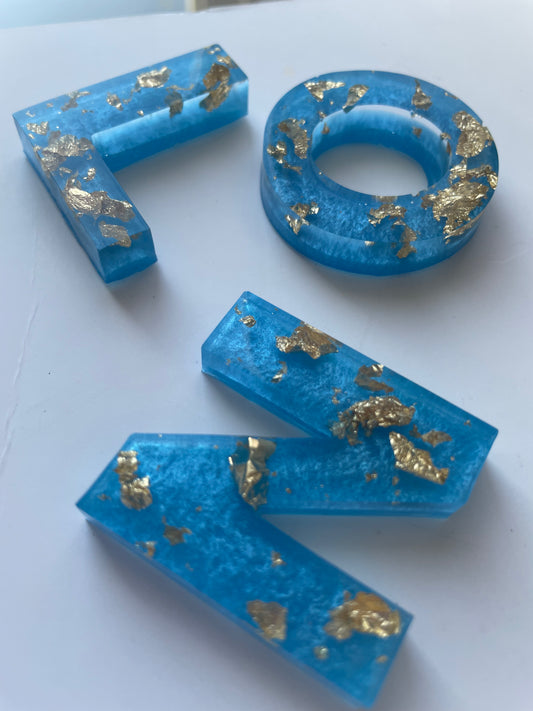 Letter keyring - Sky blue