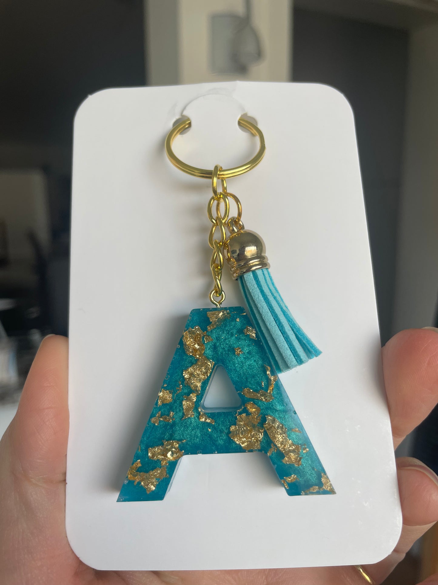Letter keyring - Blue turquoise