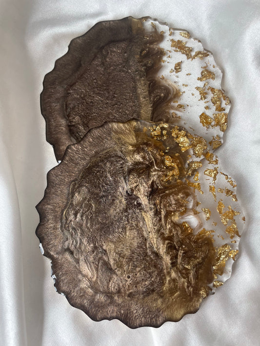 Geode coaster set - Caramel