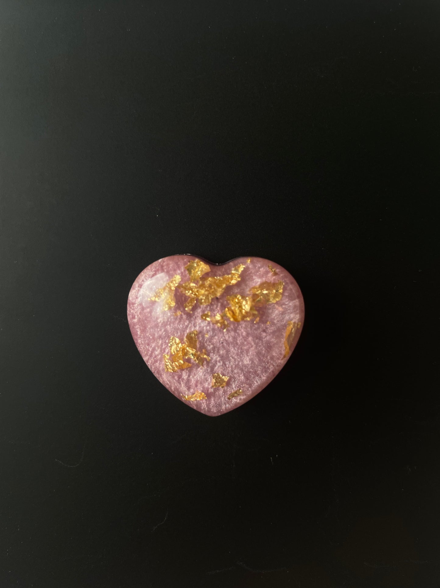 Lot de 6 aimants en forme de coeur - rose quartz