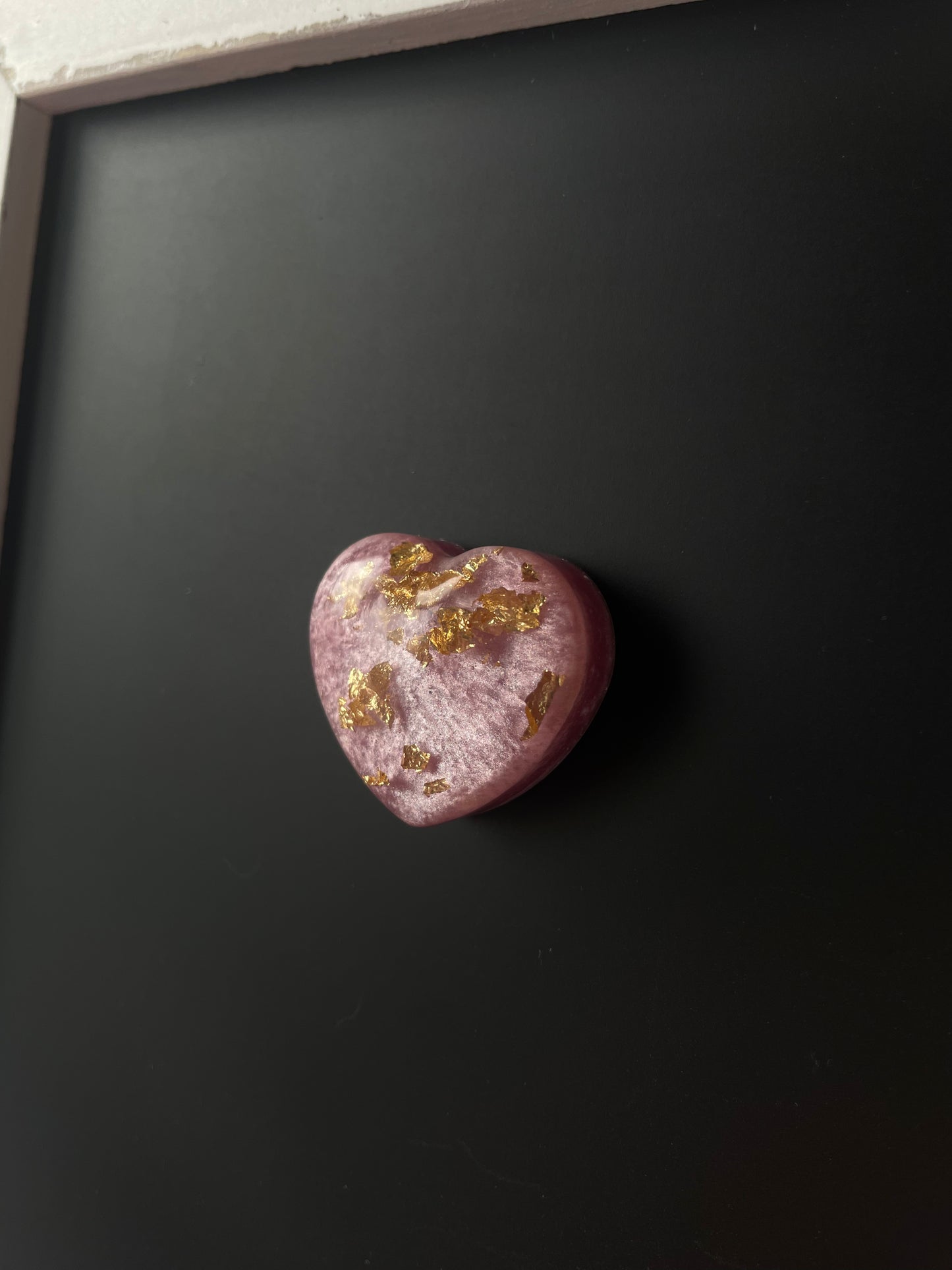 Lot de 6 aimants en forme de coeur - rose quartz